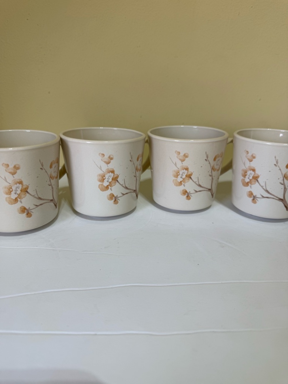 Corningware Cream Color Mug Set China Blossom — Set of 4